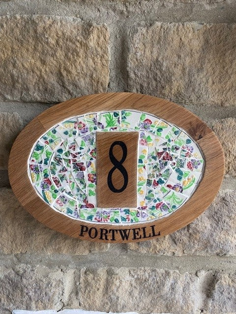 Oak door plaque