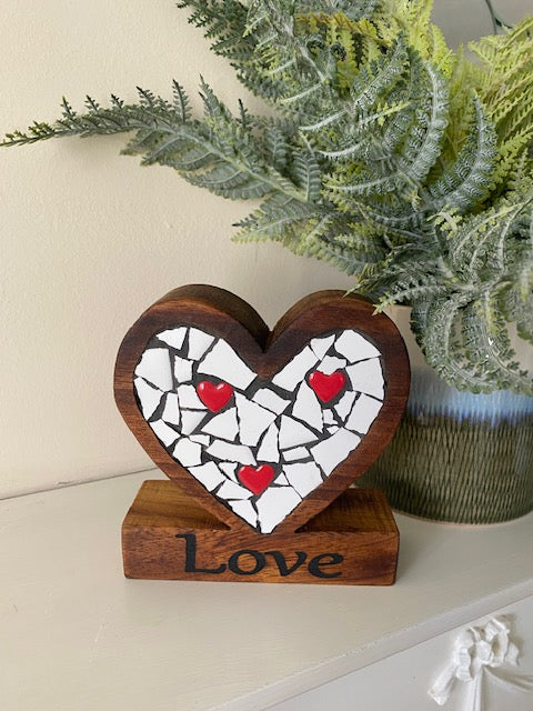 Love heart in oak