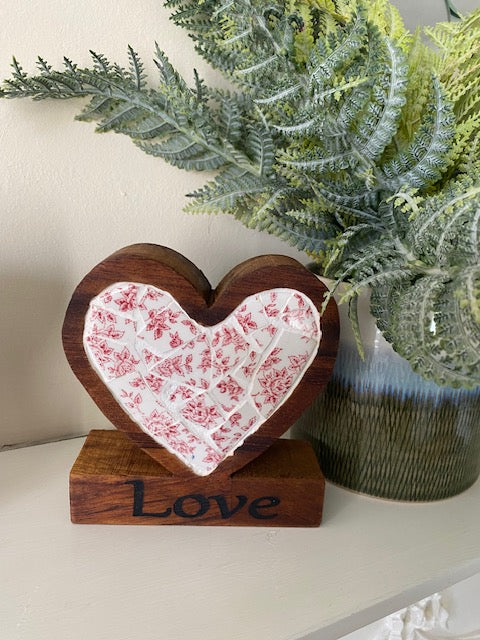 Love heart in oak