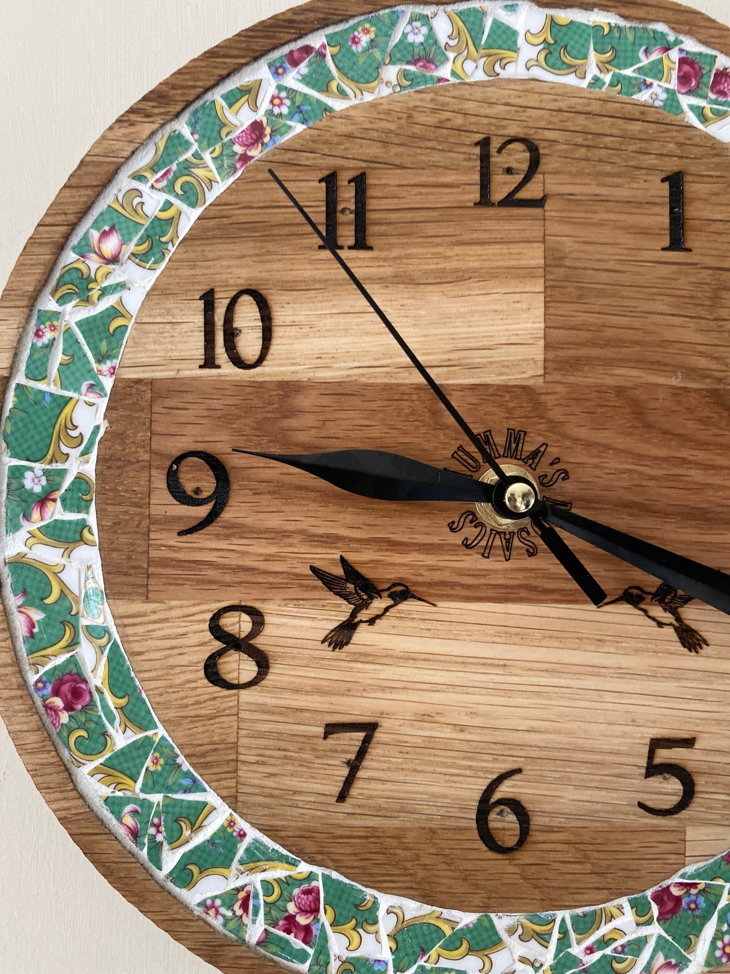 Oak hummingbird clock