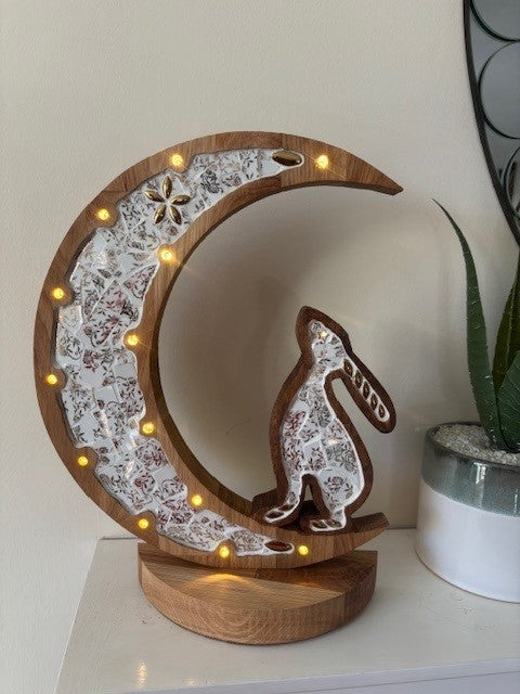 Moon & hare with lights